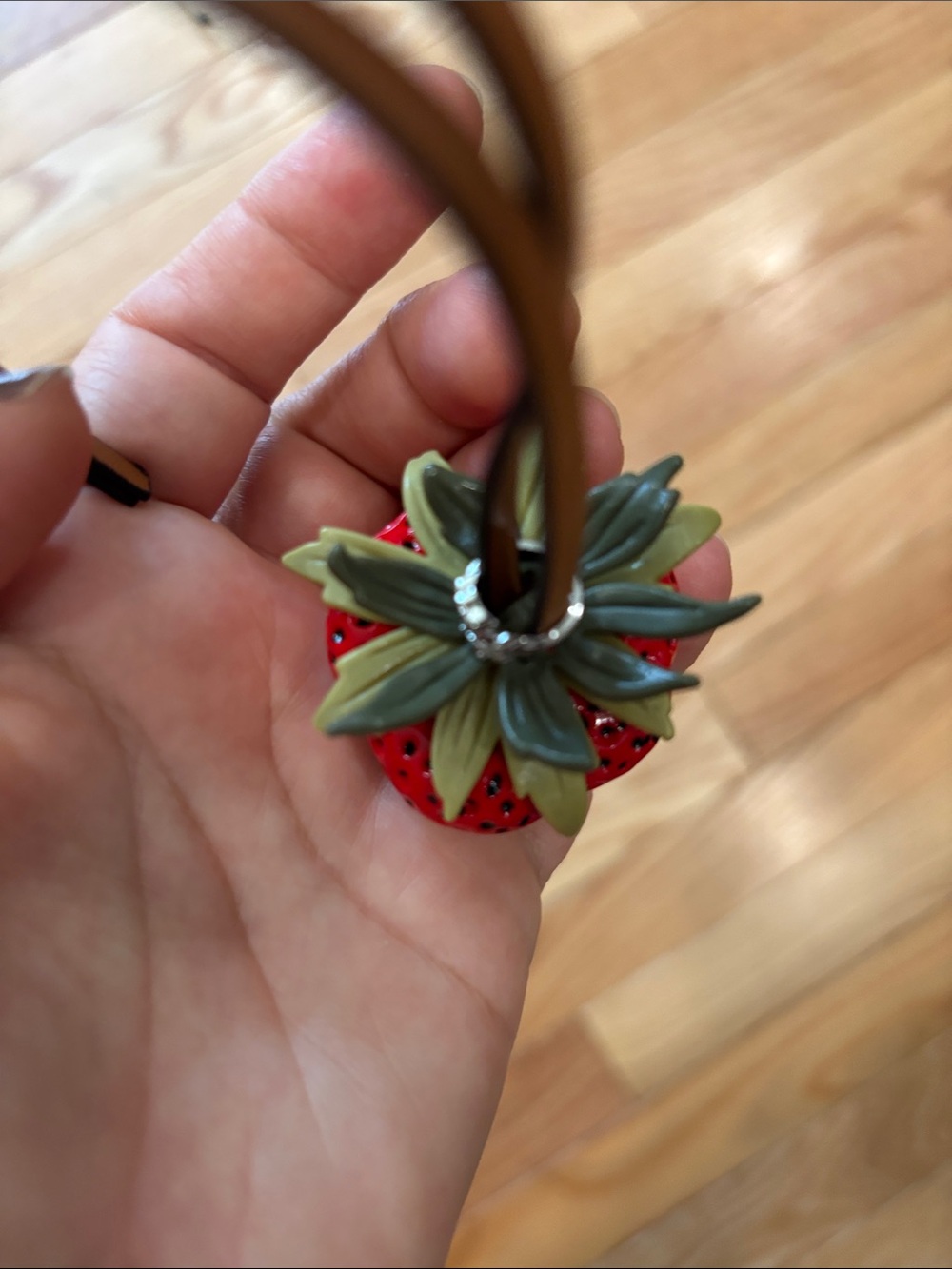 Tory Burch Red Strawberry Leather Bag Charm - Picture 2 of 7